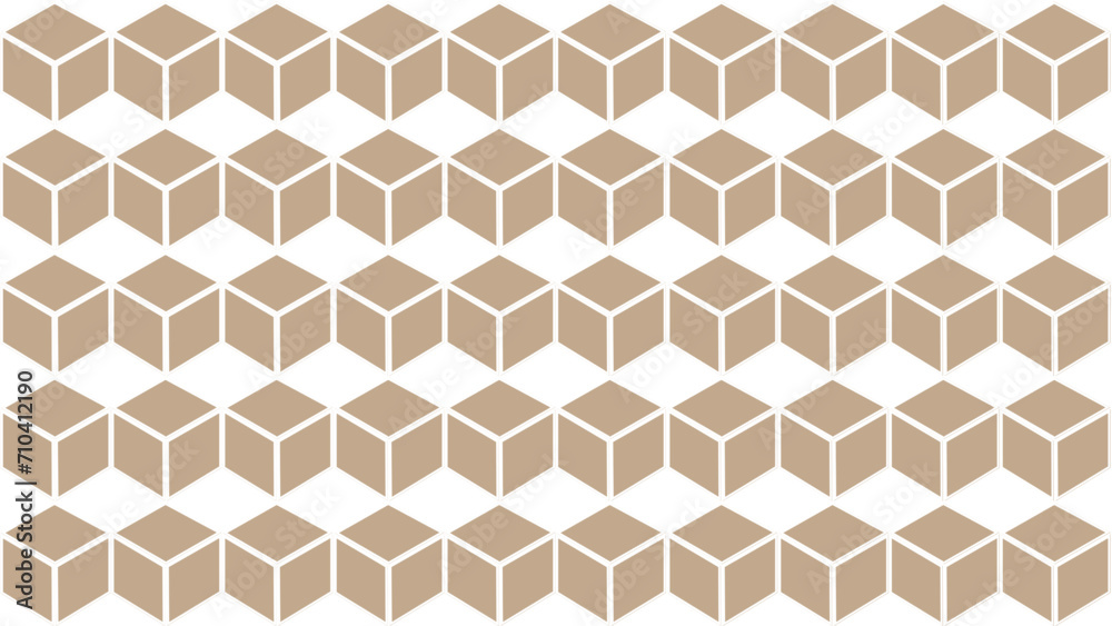 Brown background with rhombus and cubes