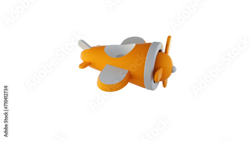 3D Orange Airplane 