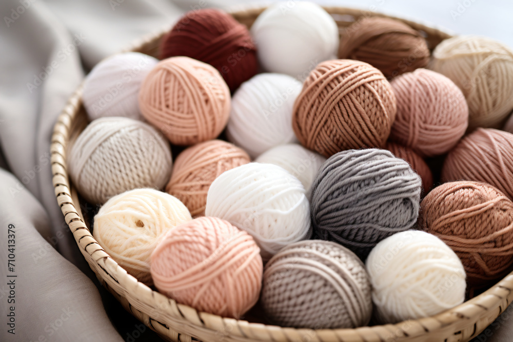 Close up of crocheted yarn and balls of yarn, in the style of soft, muted palette, soft tonal range, 20th century scandinavian style, soft variations of color, stylish, contrasting, soft-edged
Close up of crocheted yarn and balls of yarn, in the style of soft, muted palette, soft tonal range, 20th century scandinavian style, soft variations of color, stylish, contrasting, soft-edged