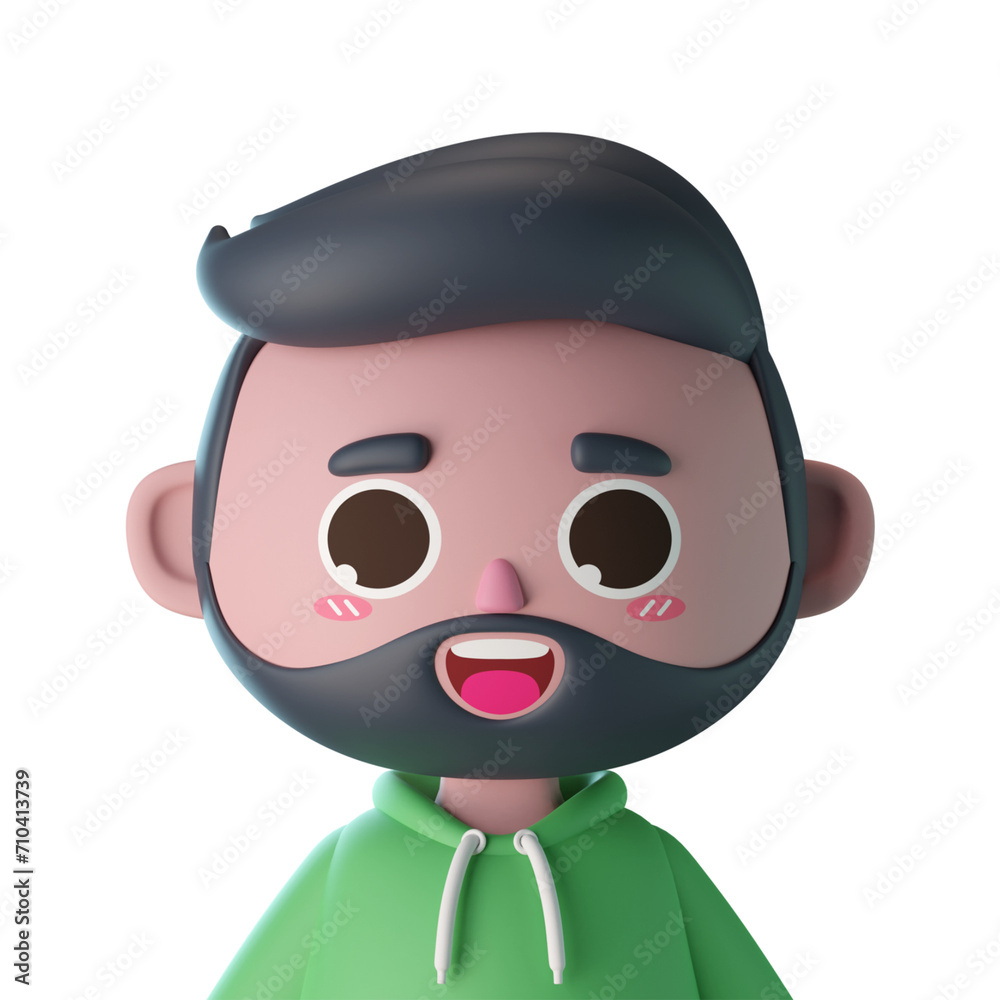 3d male cute cartoon character avatar isolated in 3d rendering 3d male cute cartoon character avatar isolated in 3d rendering