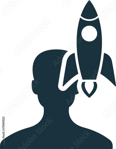 Trailblazing icon. Simple creative element. Filled monochrome Trailblazing icon for templates, infographics and banners