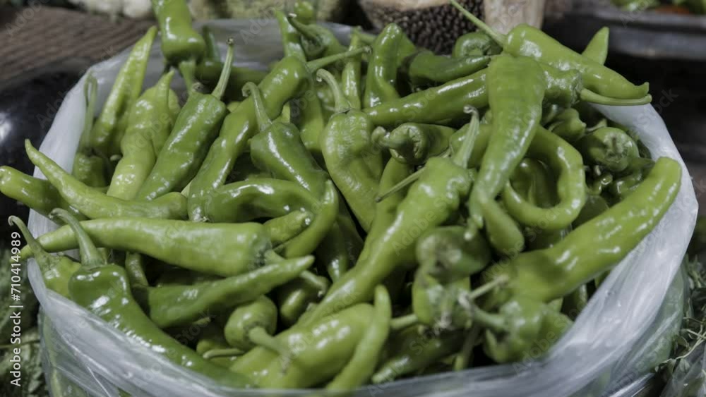 fresh organic green chilli at vegetable store for sale at evening fresh organic green chilli at vegetable store for sale at evening