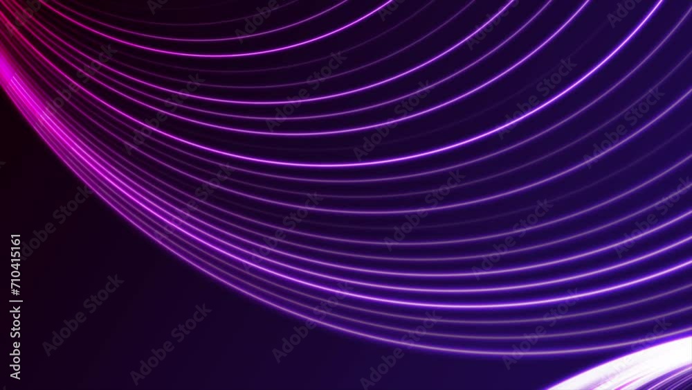 Vidéo Stock Bright violet neon curved lines abstract technology ...