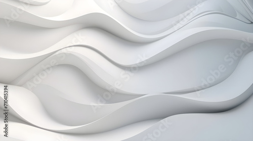 3d white abstract background with waves