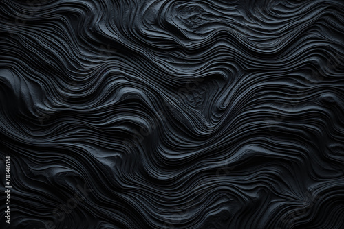 Black abstract background with wavy lines. Abstract texture for website, business, print design template metallic metal paper pattern illustration.