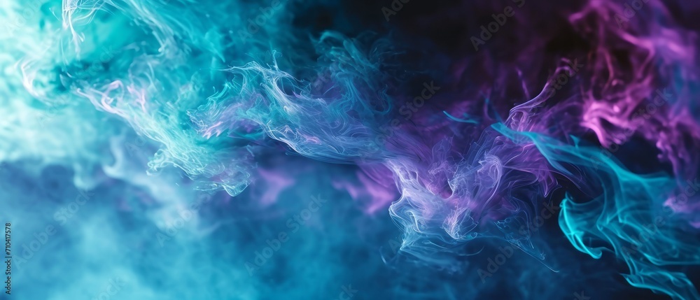 Abstract blue, mint, and purple background with interlaced smoke glitch and distortion effect. Generative AI Abstract blue, mint, and purple background with interlaced smoke glitch and distortion effect. Generative AI