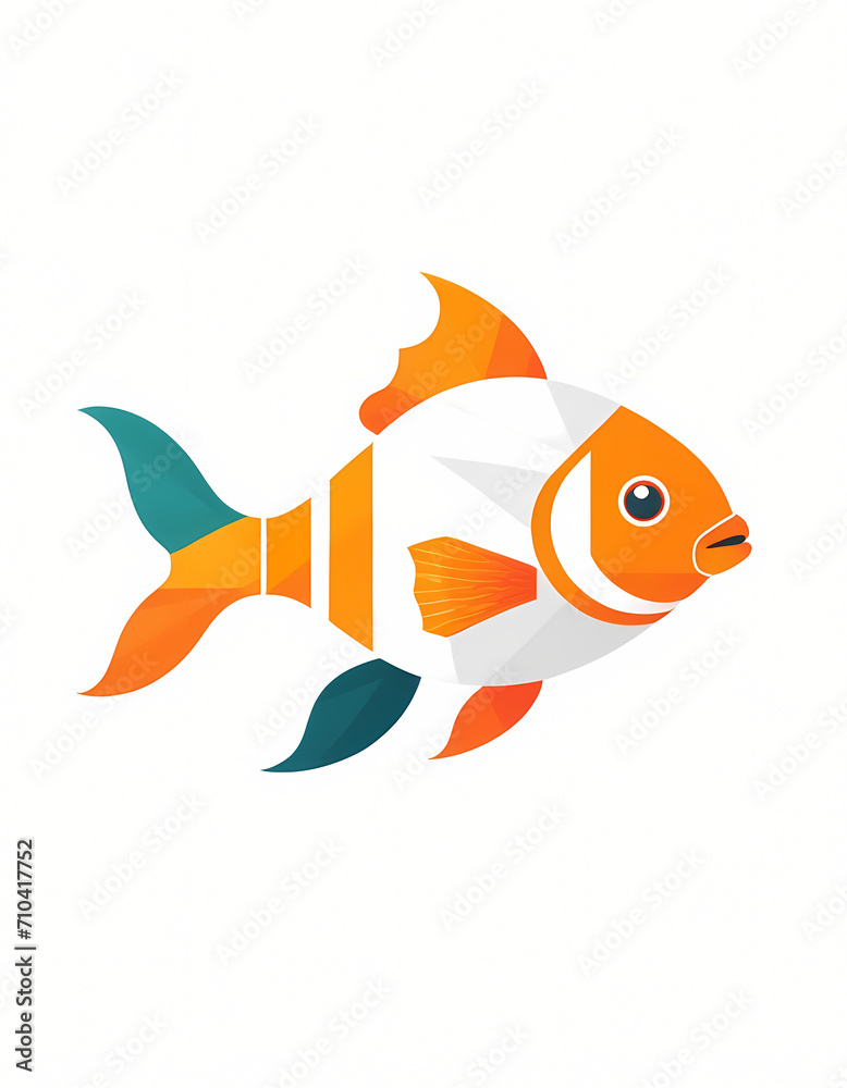 Geometric polygonal fish illustration. Low poly tropical fish on white background. Modern polygonal style logo design. Suitable for printing on a t-shirt, wall decoration, card, social media. Geometric polygonal fish illustration. Low poly tropical fish on white background. Modern polygonal style logo design. Suitable for printing on a t-shirt, wall decoration, card, social media.