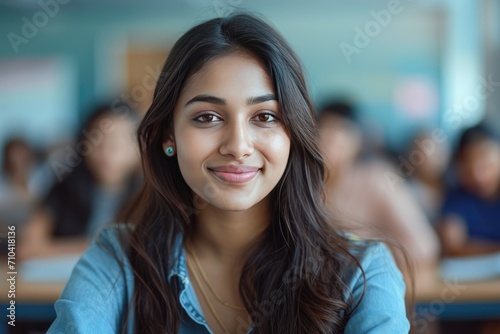 A successful Indian female student. Generative Ai.