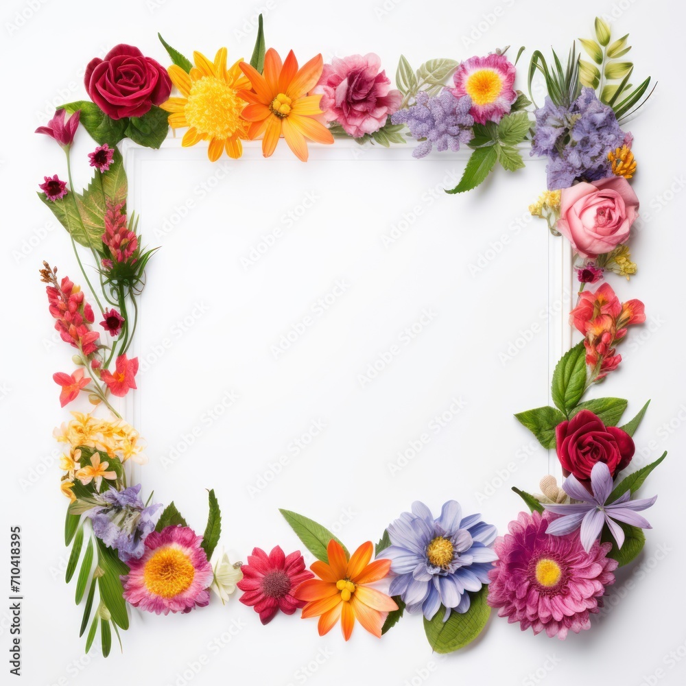 frame made of flowers