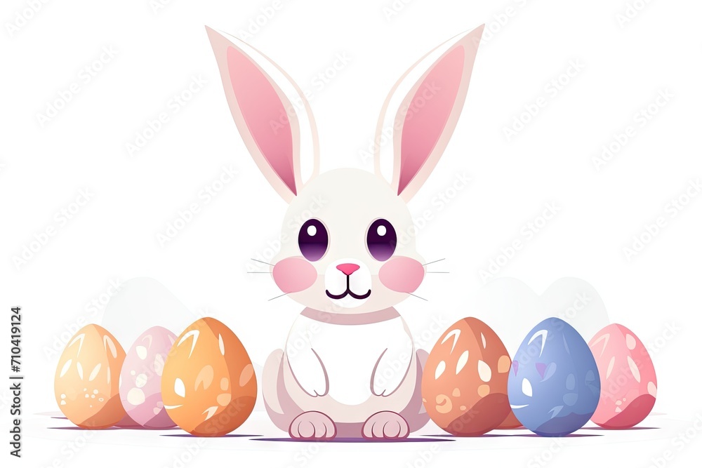 Obraz premium Cute rabbit with easter egg