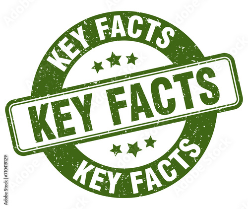 key facts stamp. key facts label. round grunge sign
