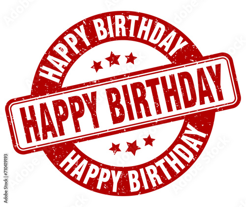happy birthday stamp. happy birthday label. round grunge sign