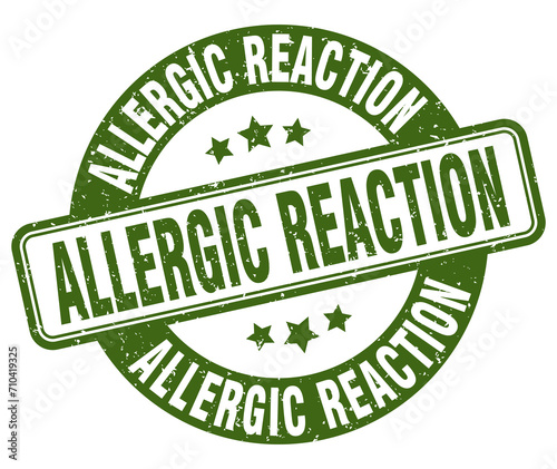 allergic reaction stamp. allergic reaction label. round grunge sign