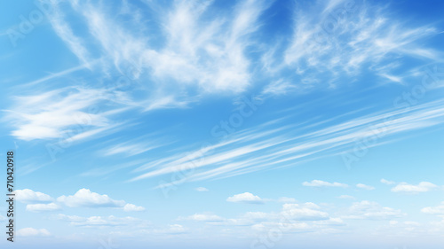 background blue sky with light white clouds, abstract view of the sky photo