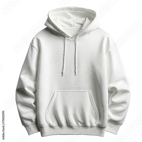 White hoodie isolated background. Transparent PNG
