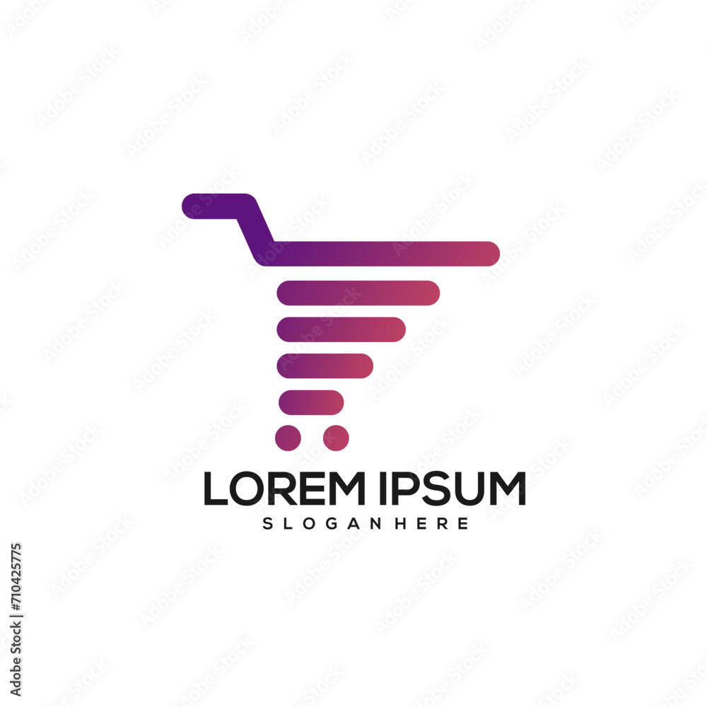 Shopping cart purple gradient logo Shopping cart purple gradient logo