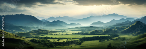 A beautiful panorama landscape photo