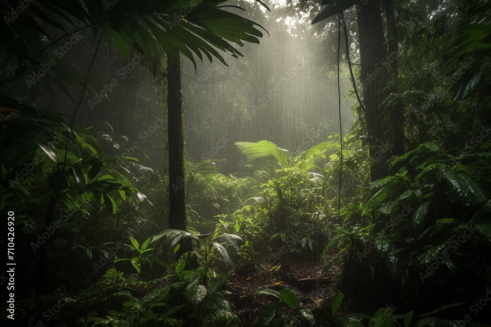 Mystical Canopy: A Captivating Image of a Forest Enshrouded in Ethereal Fog, Nature's Enigmatic Symphony. 