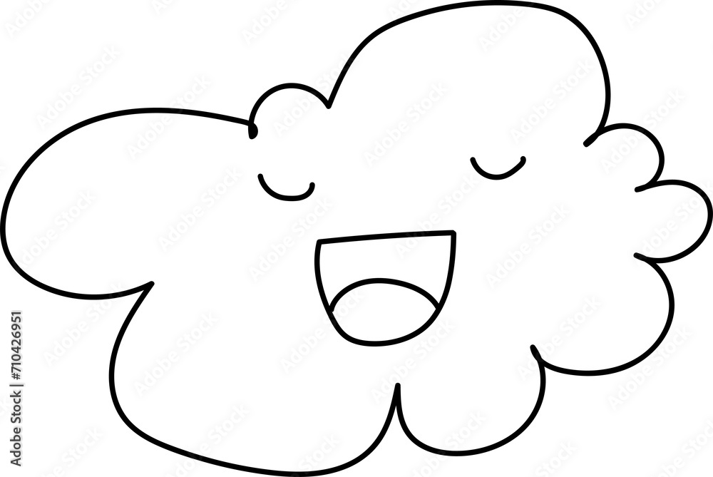 Hand drawn cute cloud illustration on transparent background.
Hand drawn cute cloud illustration on transparent background.