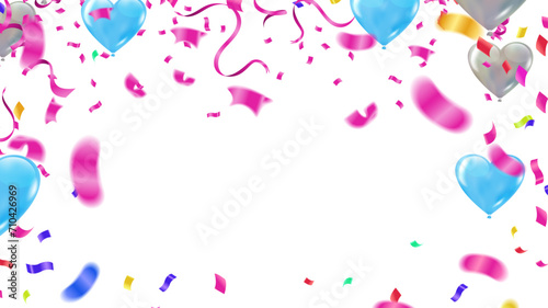 Color Glossy Happy Birthday Balloons Banner Background Illustration
