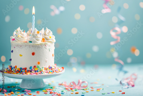 Happy birthday images   Festive Birthday Cake with Lit Candles and Colorful Sprinkles