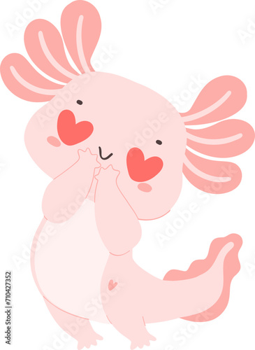 Axolotl Valentine with heart