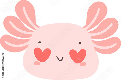 Axolotl Valentine with heart eyes