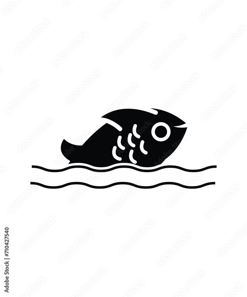 fish with water icon, vector best line icon. fish with water icon, vector best line icon.