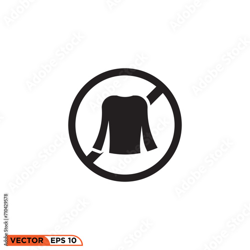 it is forbidden to wear sweaters icon design vector graphic of template, sign and symbol
