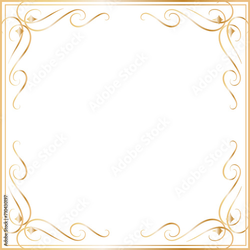 Wallpaper Mural Golden decorative round frame vintage style illustration on transparent background. Torontodigital.ca