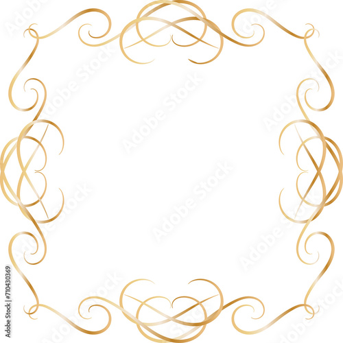 Wallpaper Mural Golden decorative round frame vintage style illustration on transparent background. Torontodigital.ca
