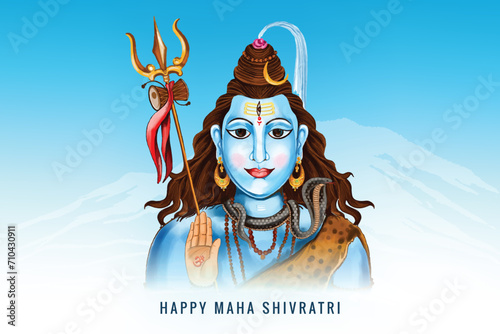 Happy maha shivratri indian traditional festival celebration card background