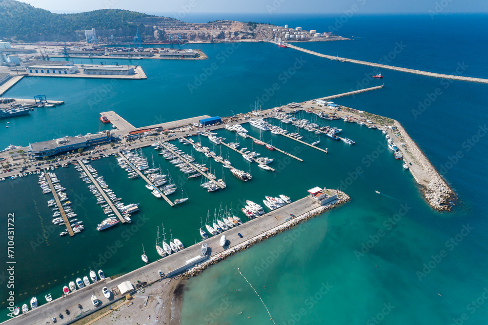 Aerial view of marina in Bar