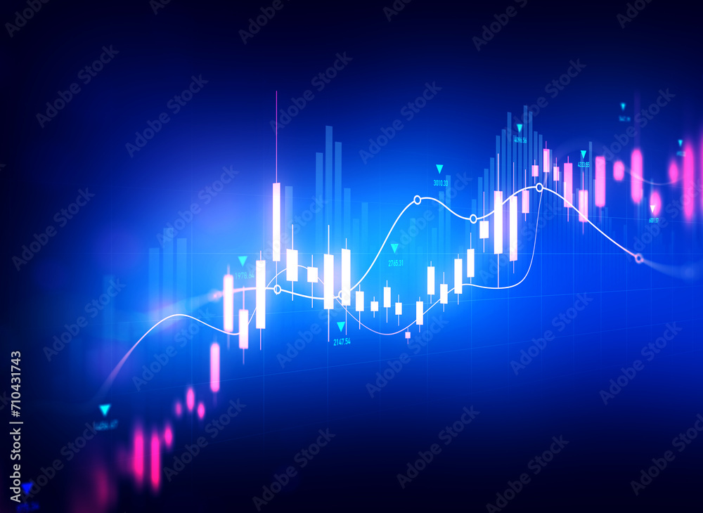 Stock market investment trading graph growth.Investment finance chart