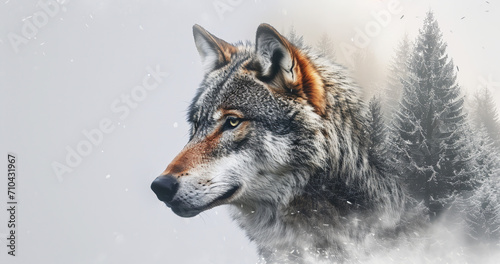 portrait of a wolf. Generative AI