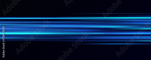 Horizontal neon lines.Blue speed lines.Motion light effect.Vector. red.Vector illustration of a blue color. Light effect. Abstract laser beams of light. Chaotic neon rays of light .