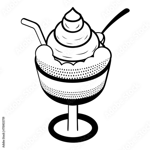 the cookies trifle isometric concept, Chilled desserts made with luffy pieces of cake Hand drawn vector, Bakery and Baked Good drawings, Culinary and Kitchen sign, Culinary Doodle stock illus