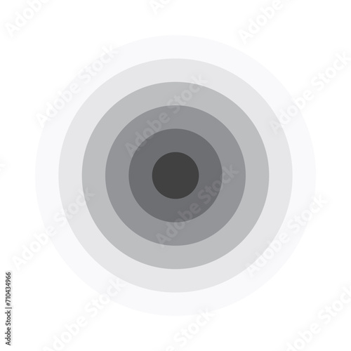 Radiating concentric circles abstract graphic background. Design element from monochrome circles. Vector illustration