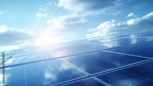 Wallpaper Mural texture of solar panels, and reflection of the blue sky with clouds, green transition pure energy of the sun abstract background Torontodigital.ca
