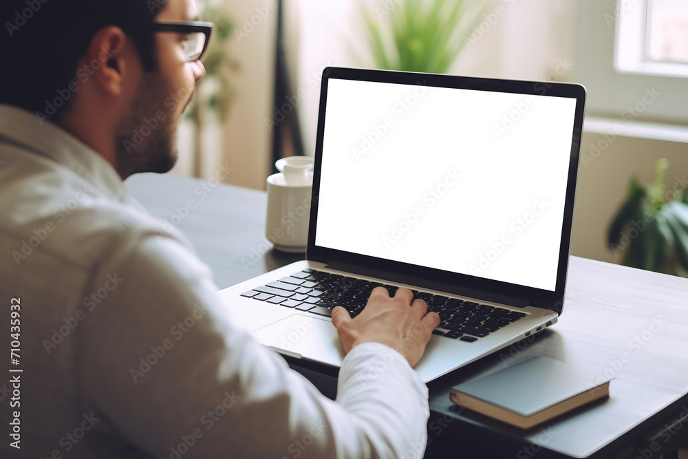 Man having discussion or web conference chat. Work or study from home, freelance, online video conferencing, e-learning, web chat meeting, distance education. Man having discussion or web conference chat. Work or study from home, freelance, online video conferencing, e-learning, web chat meeting, distance education.