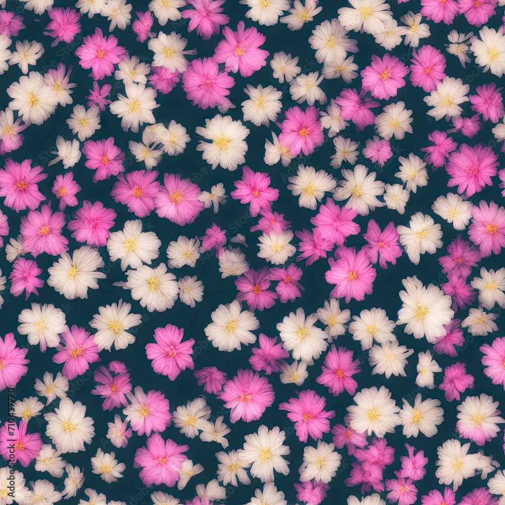Flowers. Abstract seamless pattern. AI generated. Flowers. Abstract seamless pattern. AI generated.