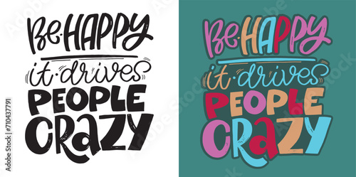Cute hand drawn doodle lettering postcard. T-shirt design, fashion art letetring. 100% vector file