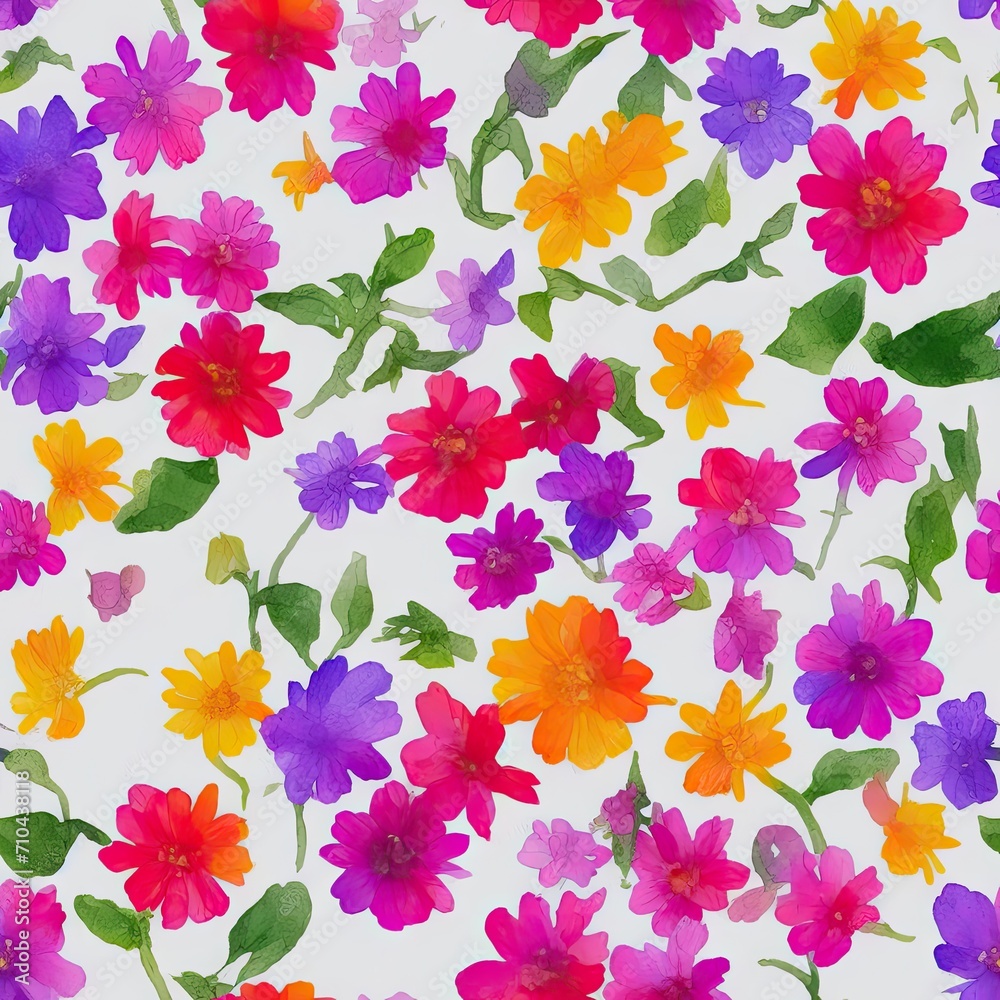 Flowers. Abstract seamless pattern. AI generated. Flowers. Abstract seamless pattern. AI generated.