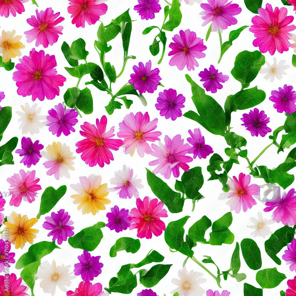 Flowers. Abstract seamless pattern. AI generated. Flowers. Abstract seamless pattern. AI generated.