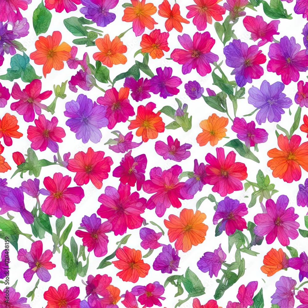 Flowers. Abstract seamless pattern. AI generated. Flowers. Abstract seamless pattern. AI generated.