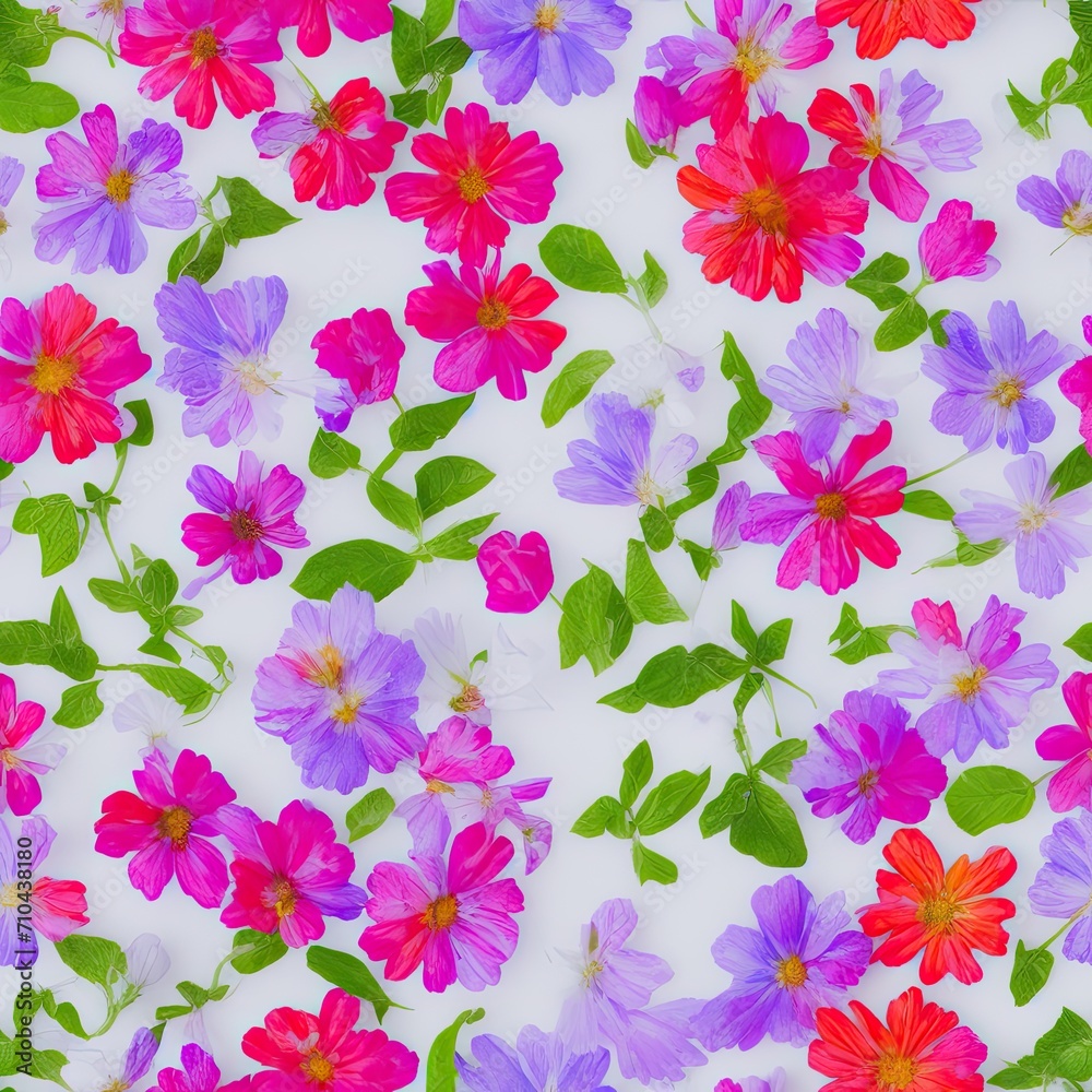 Flowers. Abstract seamless pattern. AI generated. Flowers. Abstract seamless pattern. AI generated.
