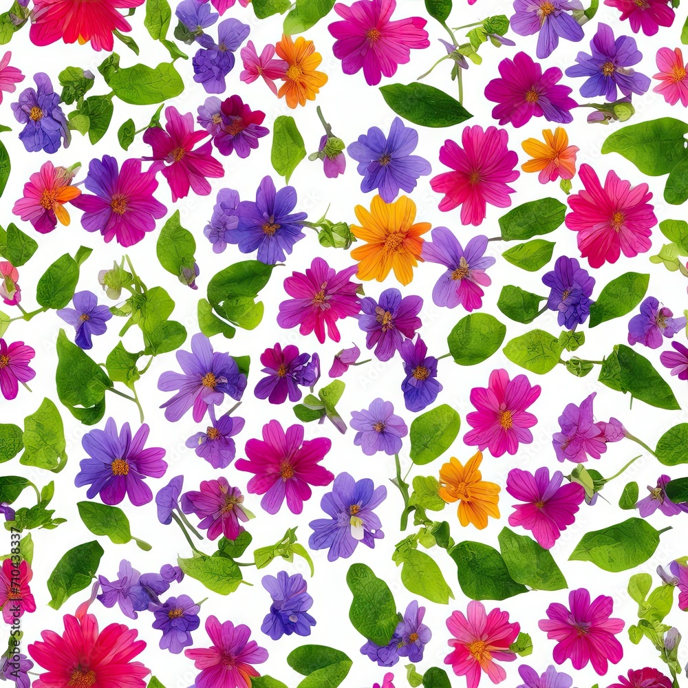 Flowers. Abstract seamless pattern. AI generated. Flowers. Abstract seamless pattern. AI generated.