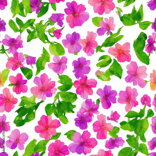 Flowers. Abstract seamless pattern. AI generated.