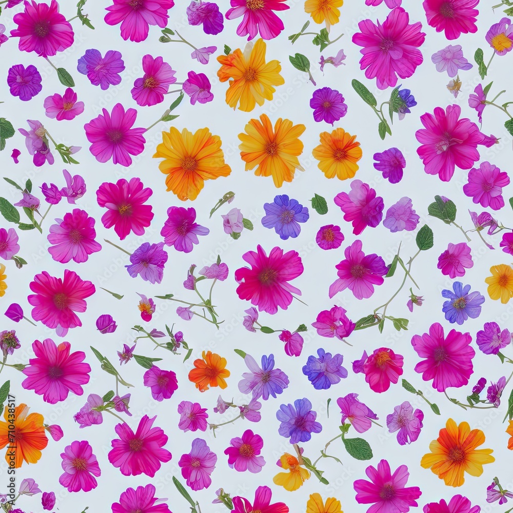 Flowers. Abstract seamless pattern. AI generated. Flowers. Abstract seamless pattern. AI generated.