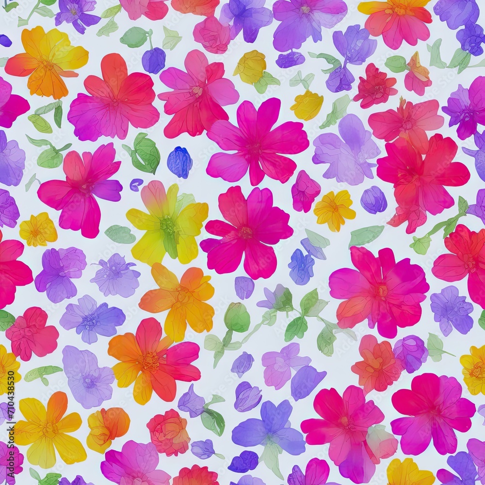 Flowers. Abstract seamless pattern. AI generated. Flowers. Abstract seamless pattern. AI generated.